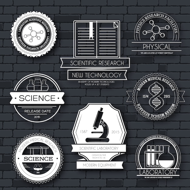 Premium Vector Science label template set.