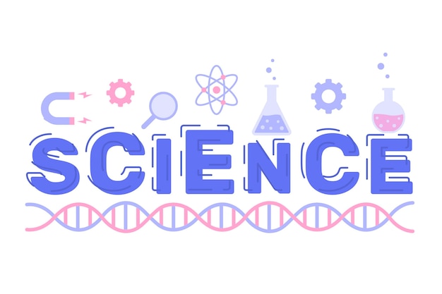 Free Vector | Science word illustrated style