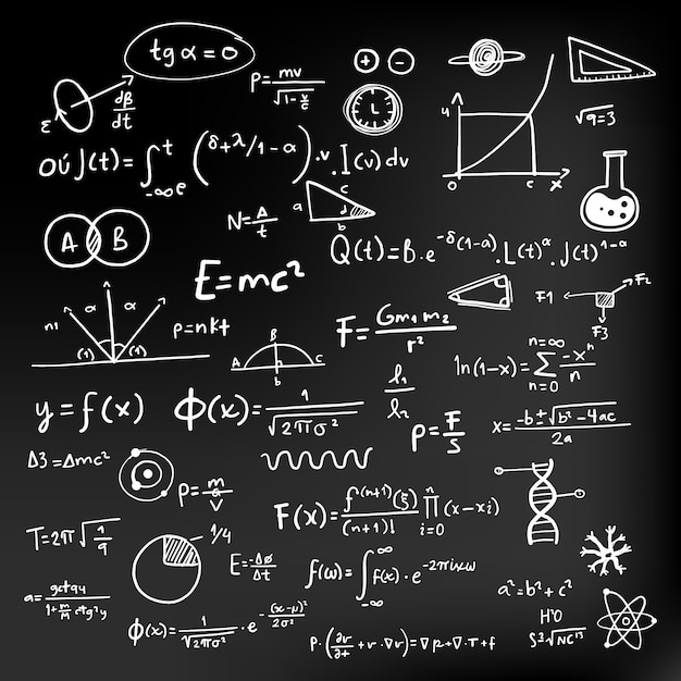 Free Vector | Scientific formulas on chalkboard