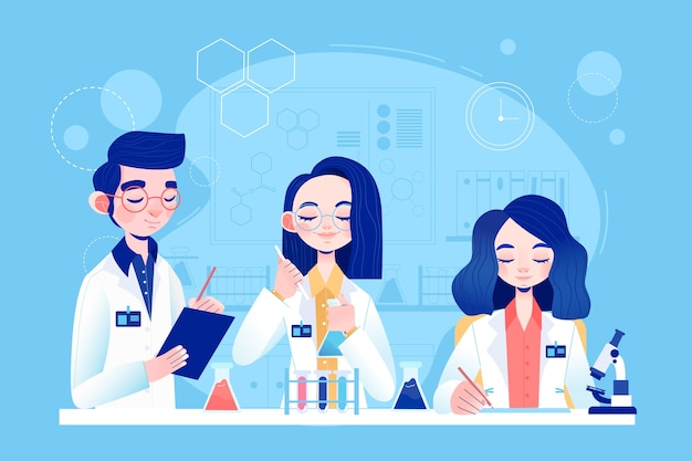 Premium Vector | Scientist working