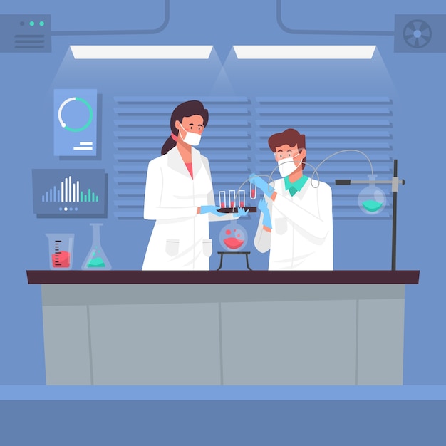 Free Vector Scientists Working In Lab Together 5487