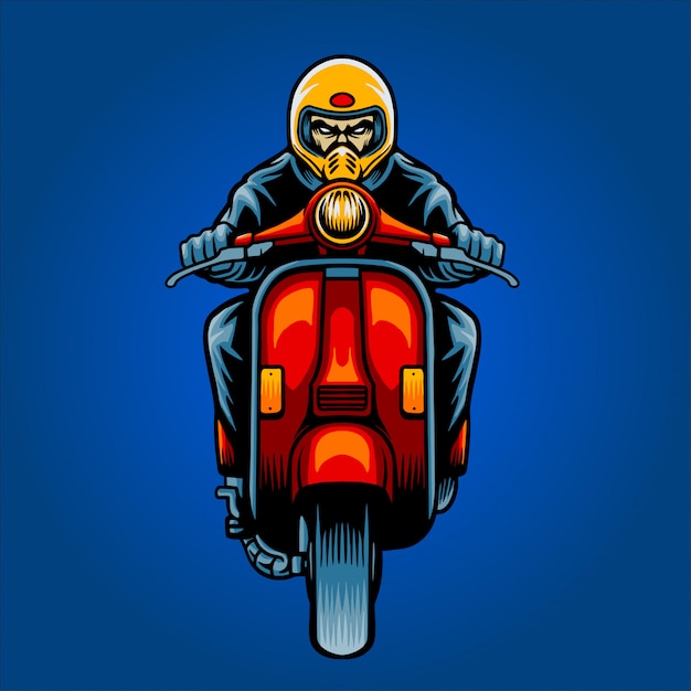 Download Free Scooter Rider Illustration Premium Vector Use our free logo maker to create a logo and build your brand. Put your logo on business cards, promotional products, or your website for brand visibility.