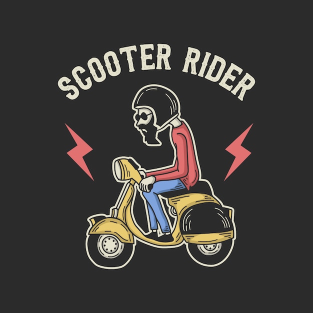 Premium Vector | Scooter rider illustration