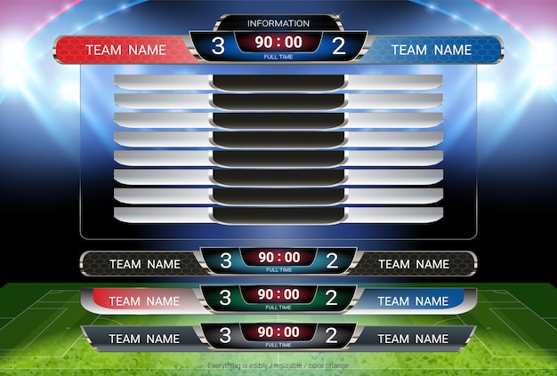 Premium Vector Scoreboard and lower thirds template Premium Vector Scoreboard and lower thirds template