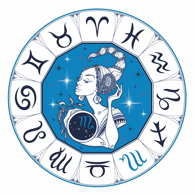 The scorpio astrological sign as a beautiful girl. Premium Vector