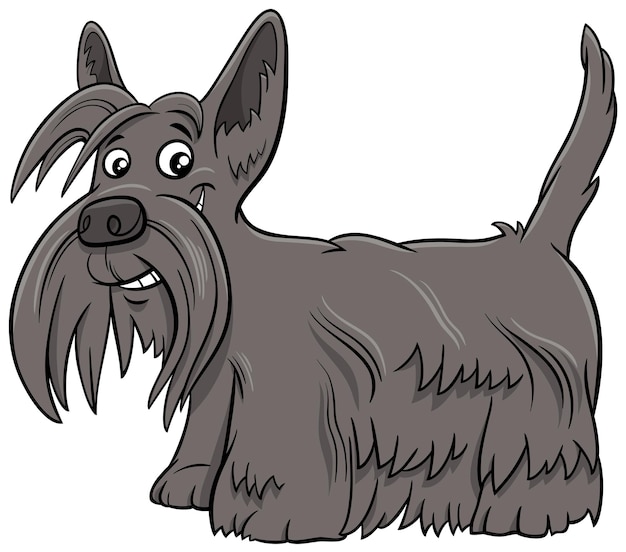 スコティッシュテリア純血種の犬の漫画イラスト プレミアムベクター