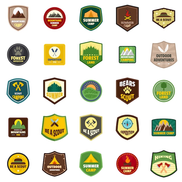 Download Free Scout Badge Emblem Stamp Icons Set Premium Vector Use our free logo maker to create a logo and build your brand. Put your logo on business cards, promotional products, or your website for brand visibility.