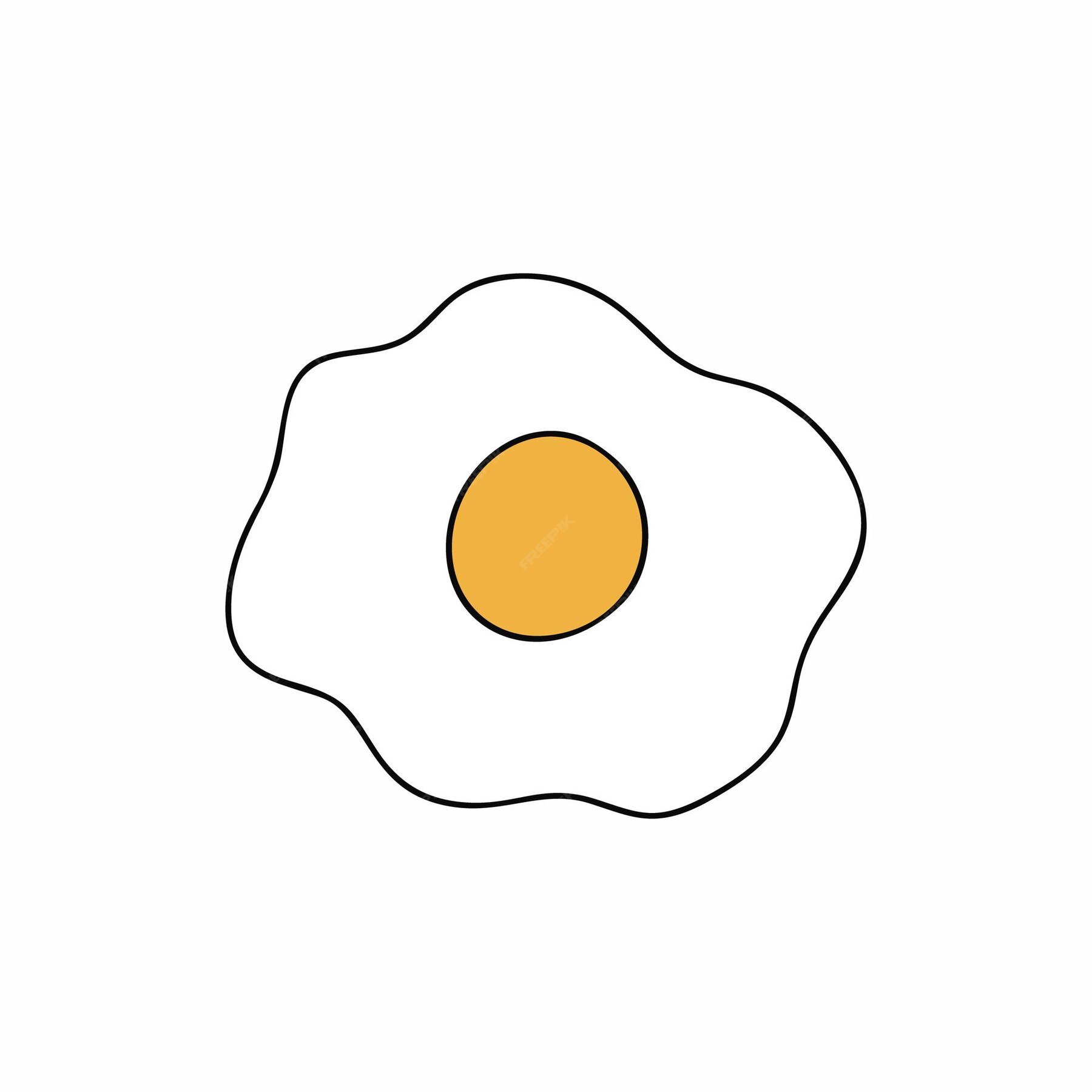 Premium Vector Scrambled eggs with yolk handdrawn in the style of