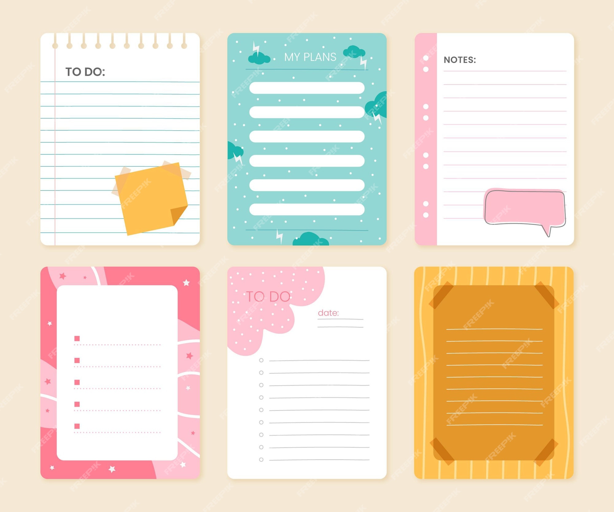 Free Vector | Scrapbook notes & cards