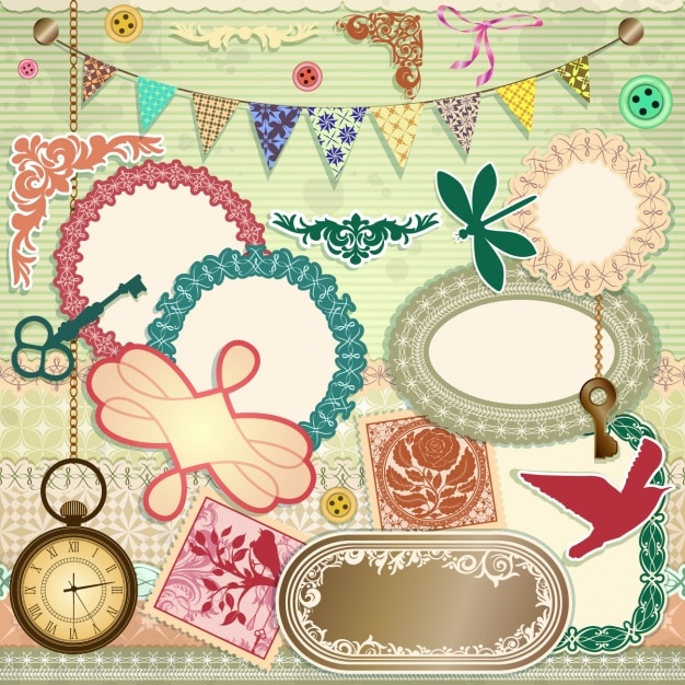 Visual Arts Collage Scrapbook Vector Eps And Png Original Colorful ...