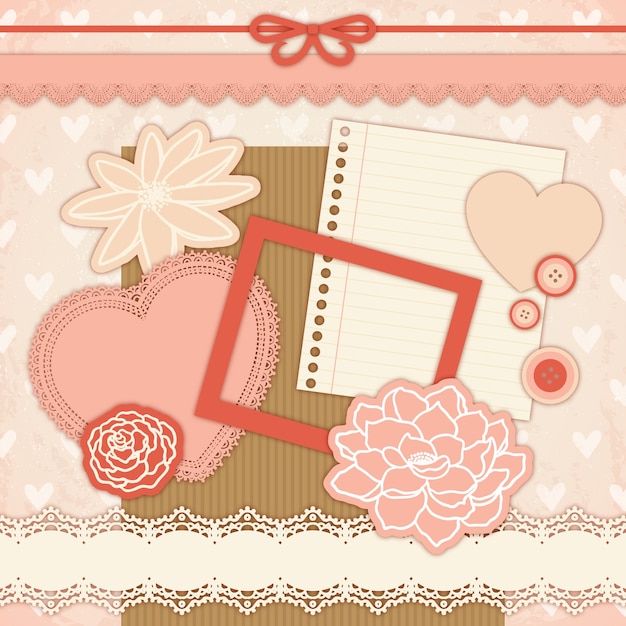 Scrapbooking in vintage style | Premium Vector