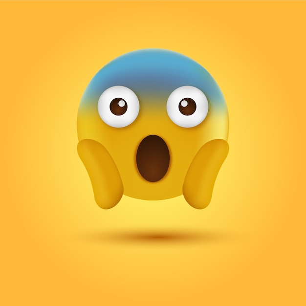 Premium Vector Screaming Emoticon Emoji With Two Hands Holding The Face Or Shocked Emoji