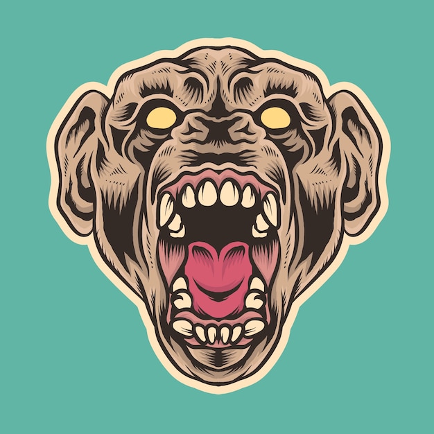 叫ぶ猿のイラスト プレミアムベクター
