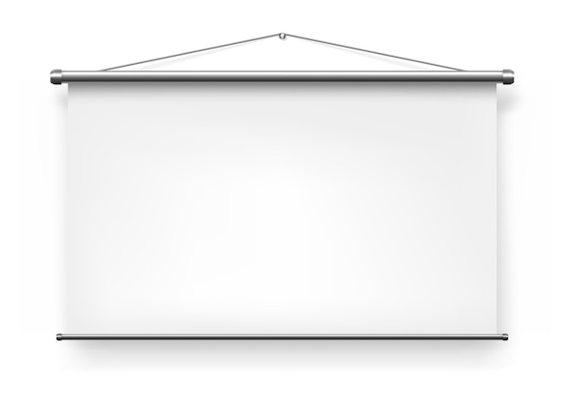 Download Premium Vector | Screen projector, white blank presentation slide board, whiteboard display ...