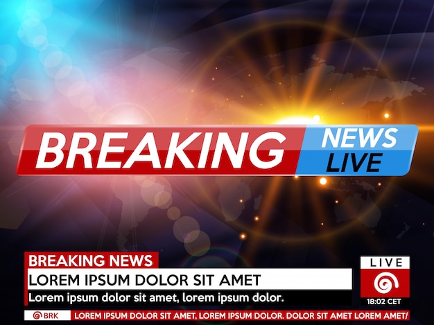 Premium Vector | Screen saver on breaking news.