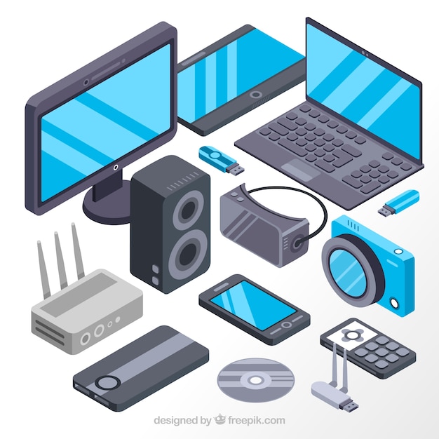 Free Vector | Screens and isometric electronic devices