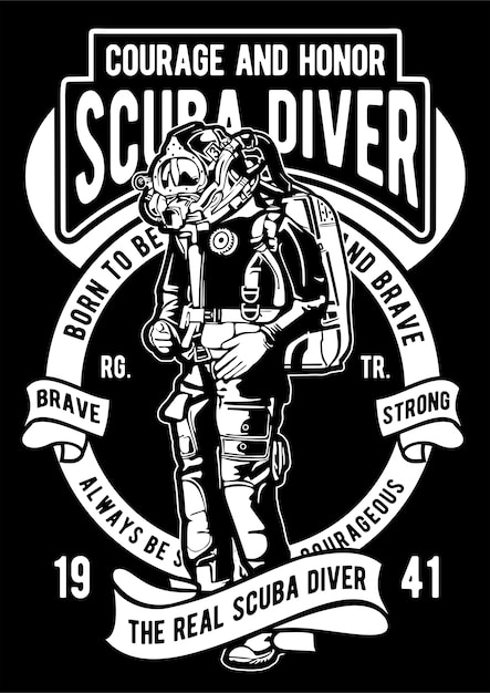 Premium Vector | Scuba diver