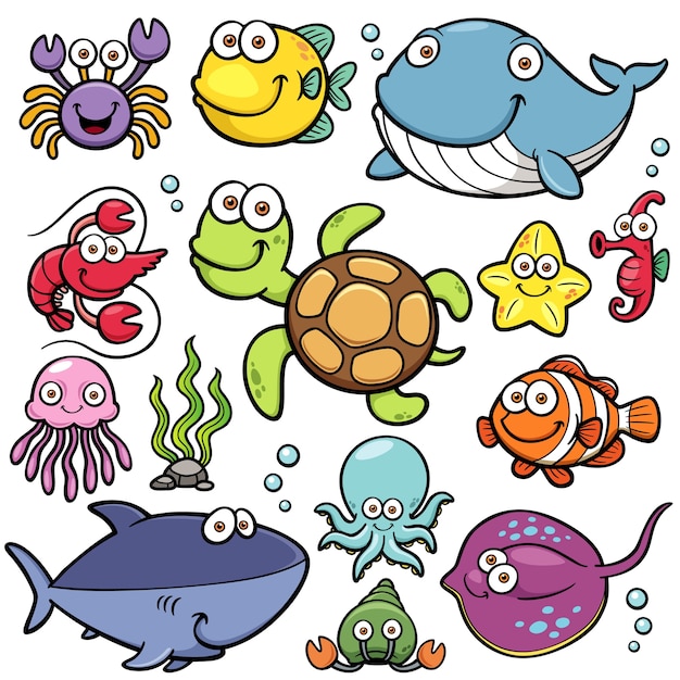 Sea Animals Cartoon Images - Cartoon Sea Animals Animal Clipart ...