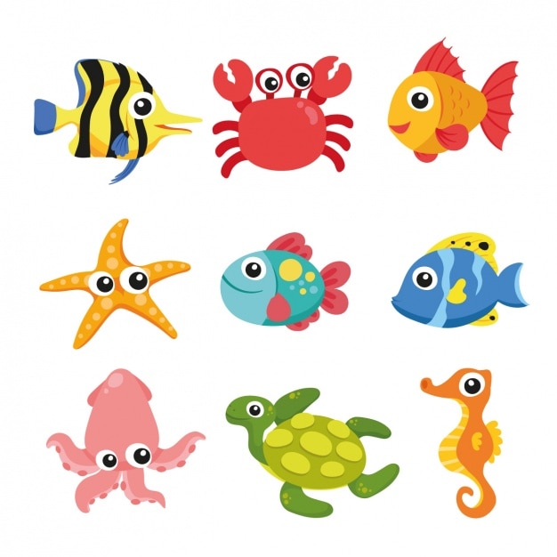 Download Sea animals collection | Free Vector