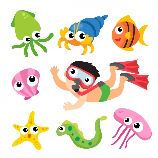 Download Sea animals collection | Free Vector