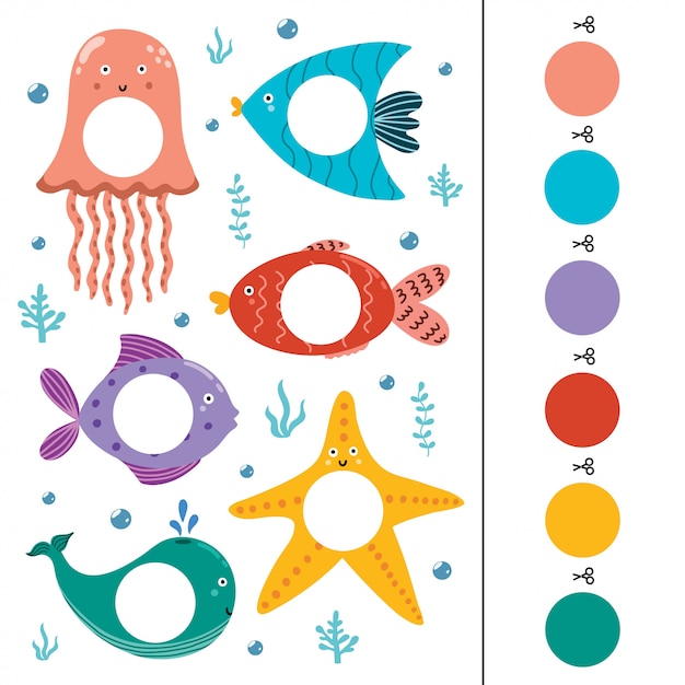 sea-animals-color-matching-game-for-kids-cut-the-circles-and-match