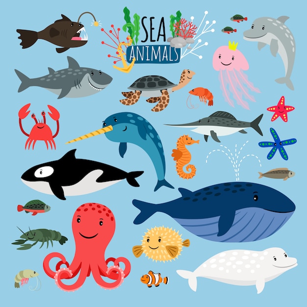 Download Premium Vector | Sea animals