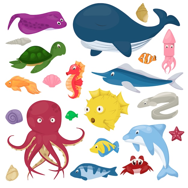 Premium Vector | Sea animals