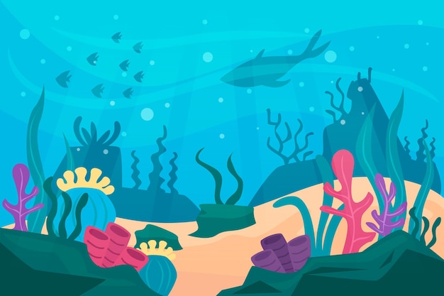Free Vector | Under the sea background concept