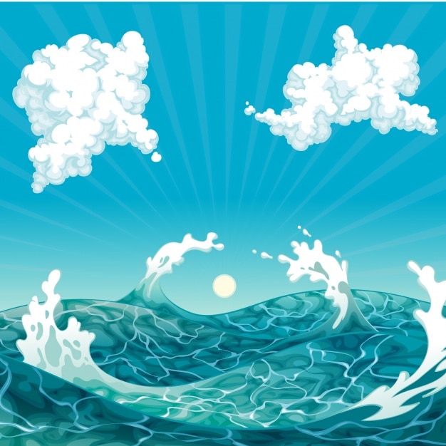 Sea background design Vector | Free Download