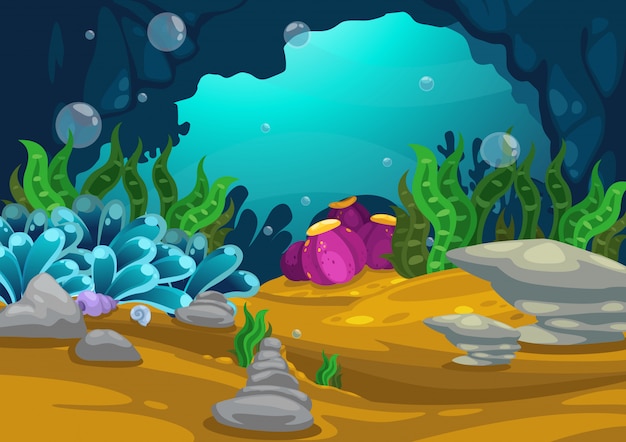 Under the sea background vector Vector | Premium Download