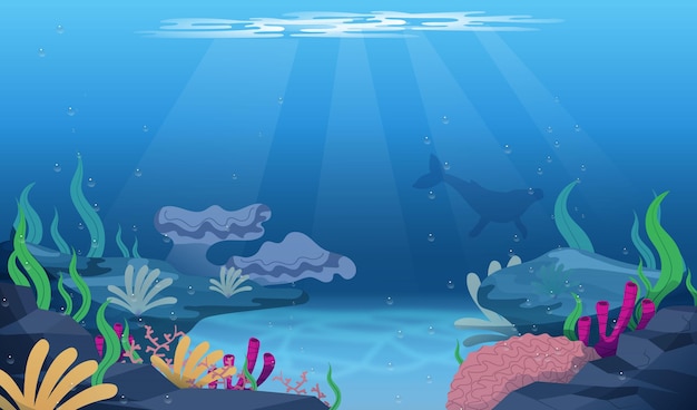 Premium Vector | Under the sea - background for video conferencing