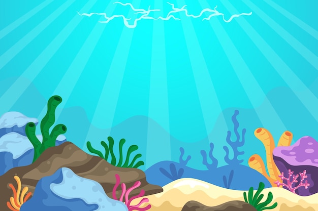 Under the sea background for video conferencing | Free Vector