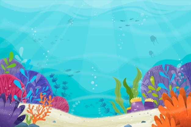 Under The Sea Background For Video Conferencing Free Vector