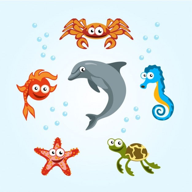 Free Vector | Sea creatures