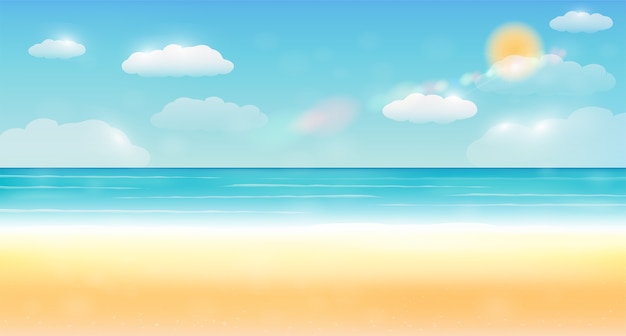 Premium Vector | Sea sand and bright sky vector