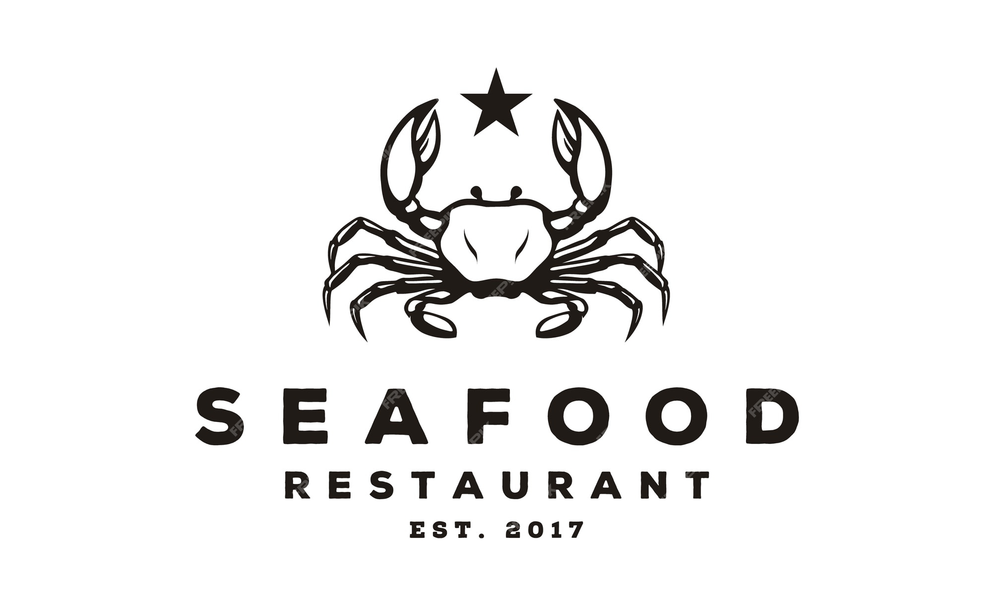 Premium Vector | Seafood crab logo design