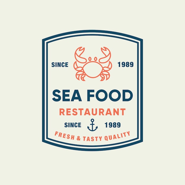 Premium Vector | Seafood crab for restaurant line logo design
