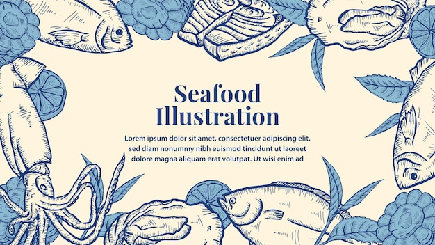 Premium Vector | Seafood illustration