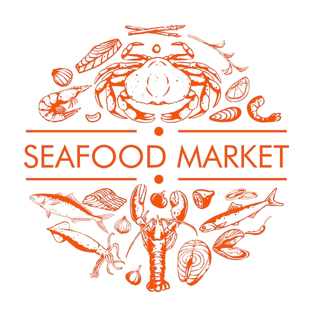 Download Seafood market | Premium Vector