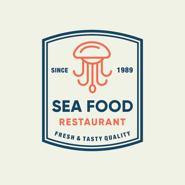 Premium Vector | Seafood octopus for restaurant line logo design