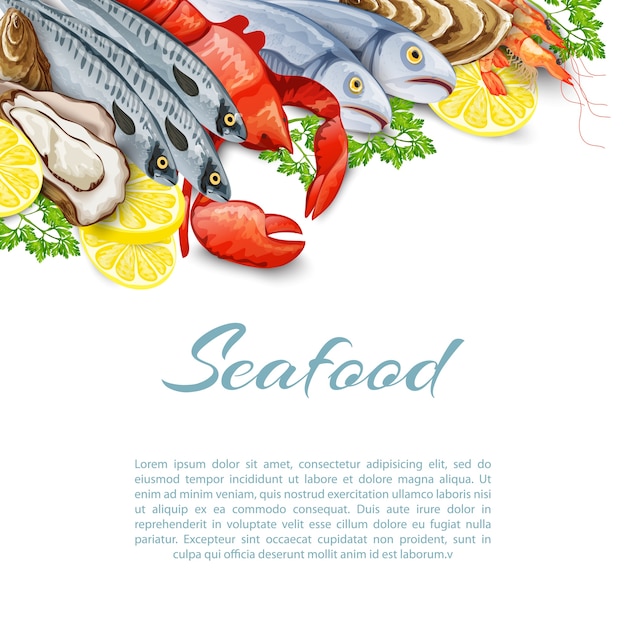 Free Vector Seafood Products Background