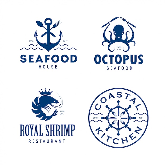 Download Free Seafood Related Logo Set Premium Vector Use our free logo maker to create a logo and build your brand. Put your logo on business cards, promotional products, or your website for brand visibility.