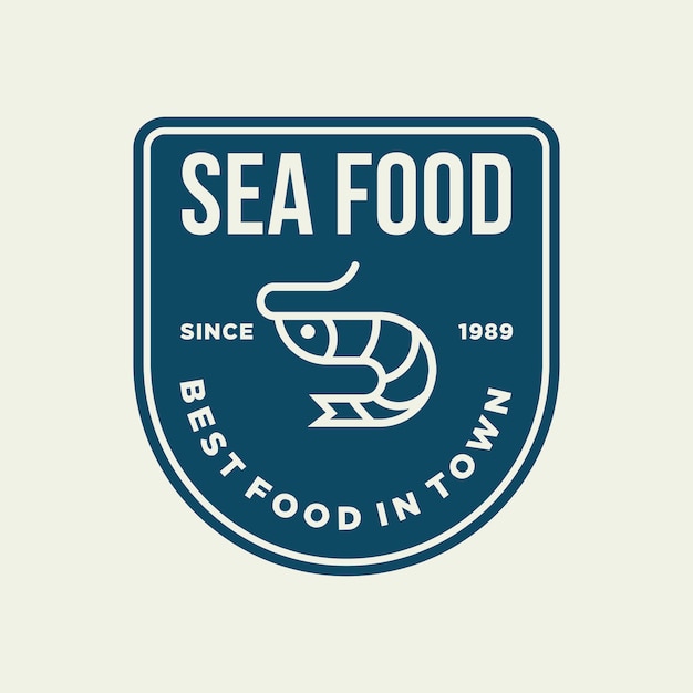 Premium Vector | Seafood shrimp for restaurant line logo design