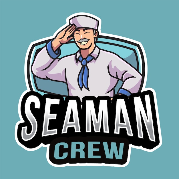 Premium Vector | Seaman crew logo template