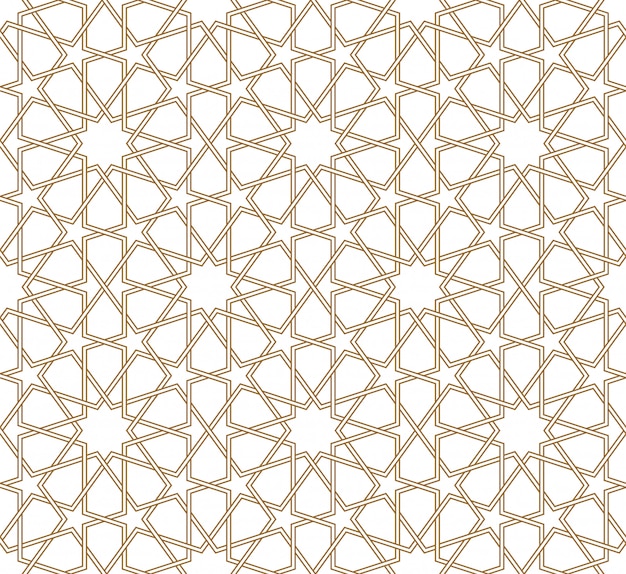 Premium Vector | Seamless arabic geometric ornament in brown color.