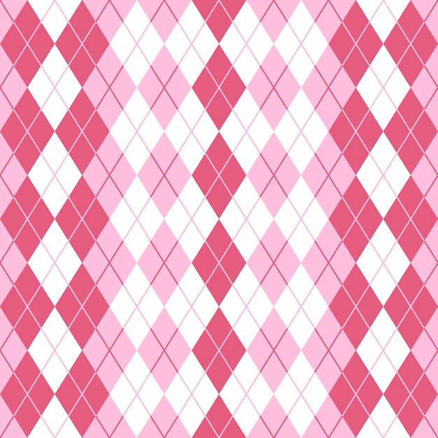 Premium Vector Seamless argyle plaid pink pattern.