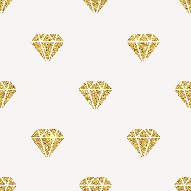 シームレスな背景 キラキラのゴールドダイヤモンド プレミアムベクター