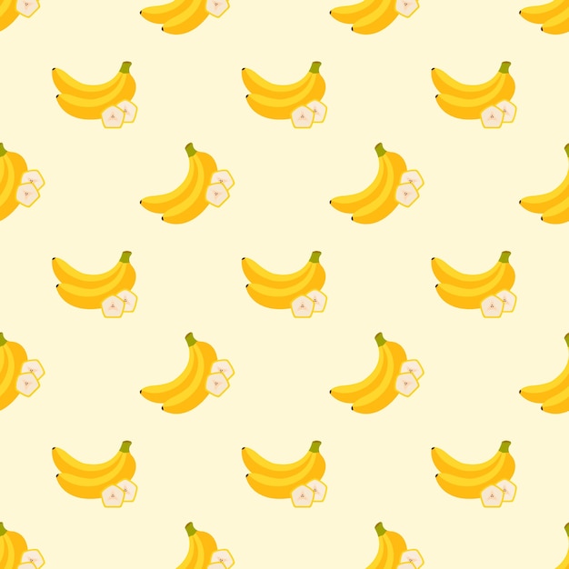 シームレスな背景画像カラフルなトロピカルフルーツバナナ プレミアムベクター