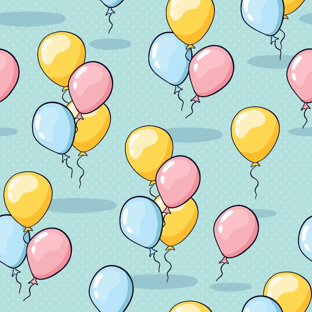 Premium Vector Seamless balloon pattern for birthday greeting cards