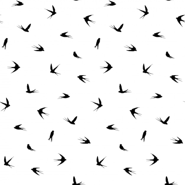 Seamless birds pattern Premium Vector